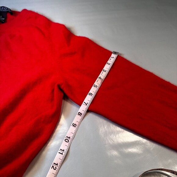 Giasone V Neck Sweater Mens 2 Ply Cashmere Long Sleeve Red Top Knit Shirt - Picture 10 of 16